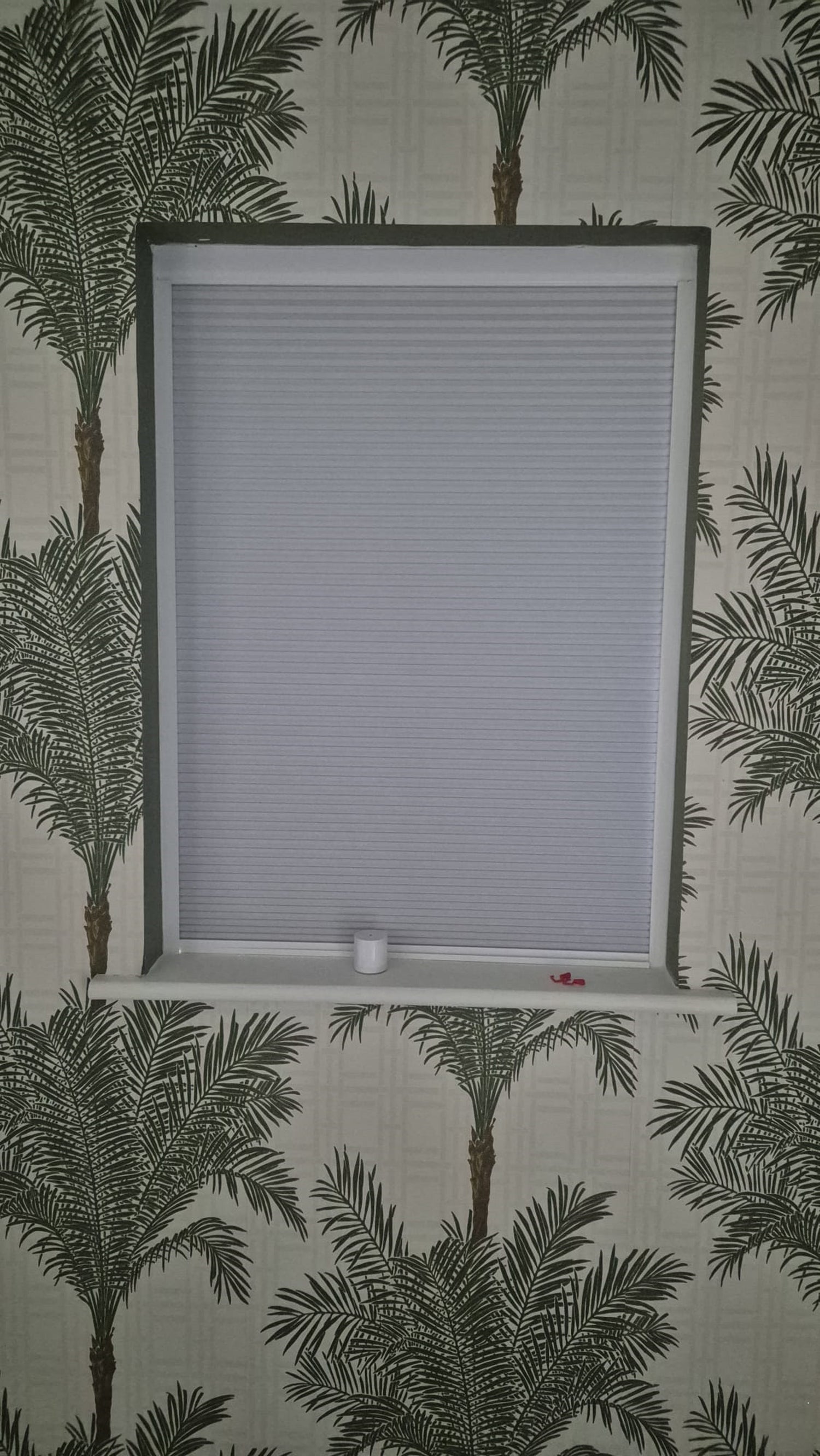 Blackout honeycomb pleated blinds with side chanels and is motorised